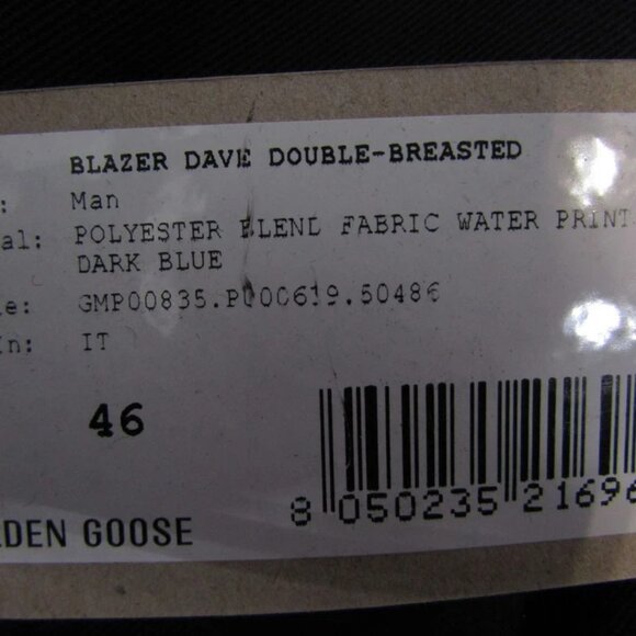 NEW GOLDEN GOOSE Men's Dave Double-Breasted Blazer Size 46 Navy Blue – Tailored - Picture 9 of 16